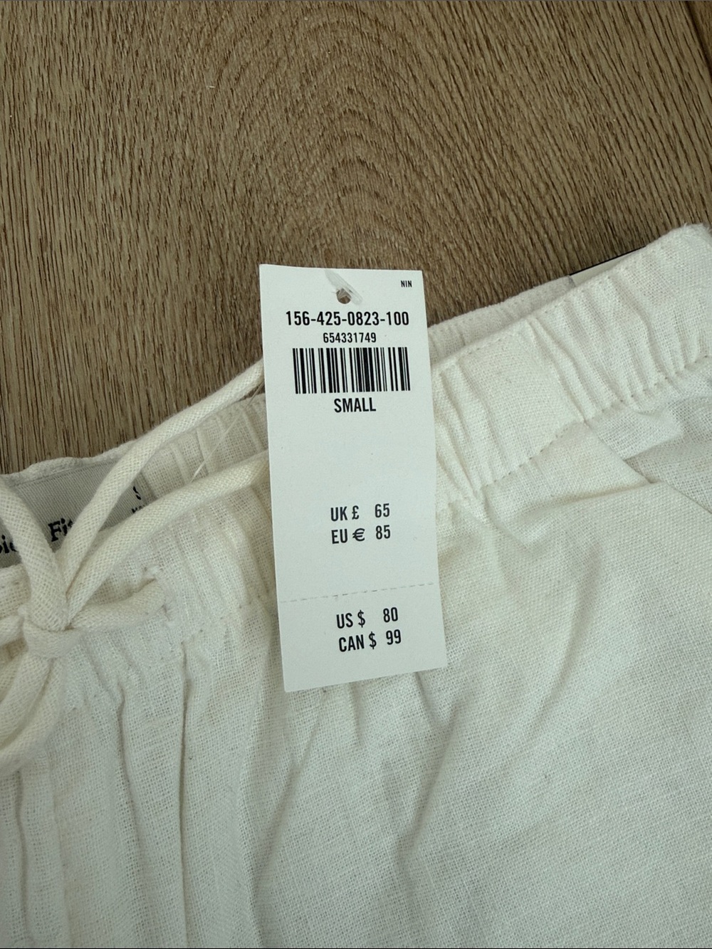 Abercrombie & Fitch White Drawstring Casual Pants - Picture 2 of 3